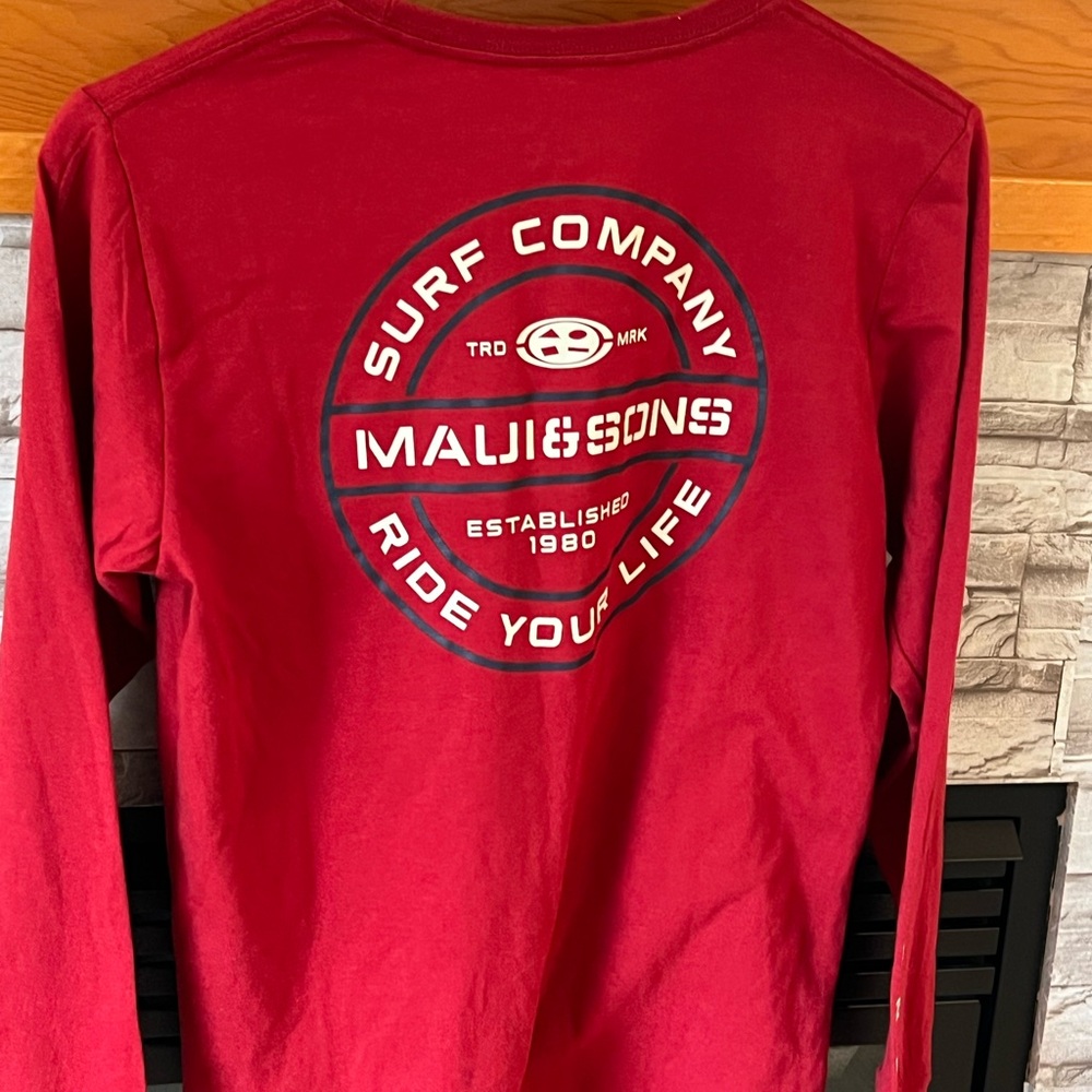 Maui and Sons Vibrant Red Long Sleeve Boy Shirt